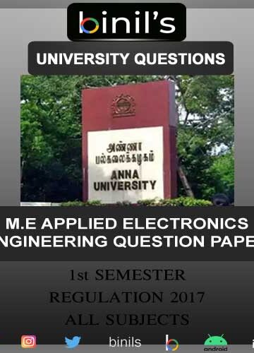 Anna University Applied Electronics engg questions papers for 1st sem