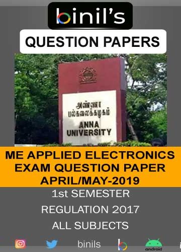 Anna University Applied Electronics PDF Old Question Papers April/May 19