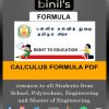 Calculus formulas pdf for all students - Schools, B.E/B.Tech, M.E/M.Tech