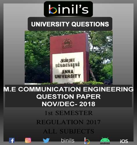 Anna University Communication Engineering Question Papers 1st Sem