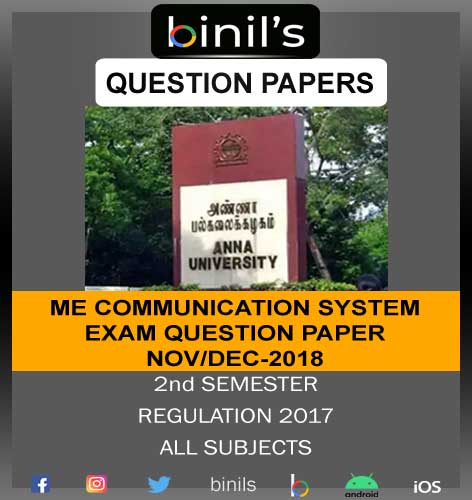 Anna University communication system Question Papers 2nd Semester