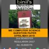 Anna University computer sciences 2019 Question Papers for 2nd Sem