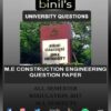 Anna University M.E Construction Engineering Question papers Reg-17