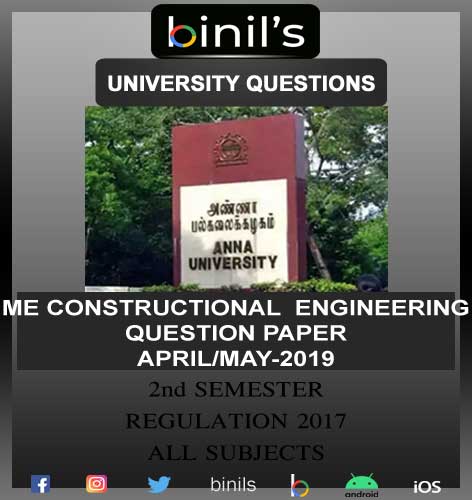 Anna University ME Construction Engineering Papers 2nd Semester R-17