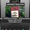 Anna University Construction Engineering Questions Papers for 1st Sem