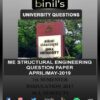 Anna University Structural Engineering Question Papers 1st Sem Reg-17