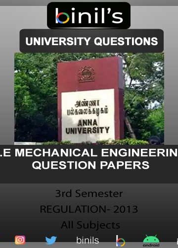 Anna University mechanical previous year question paper Reg- 13