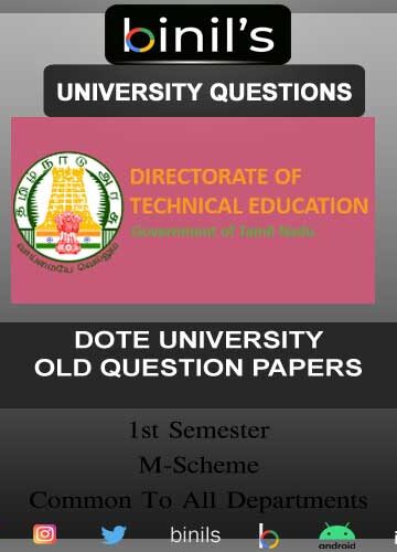 DOTE University 1st semester previous year question papers M-Scheme