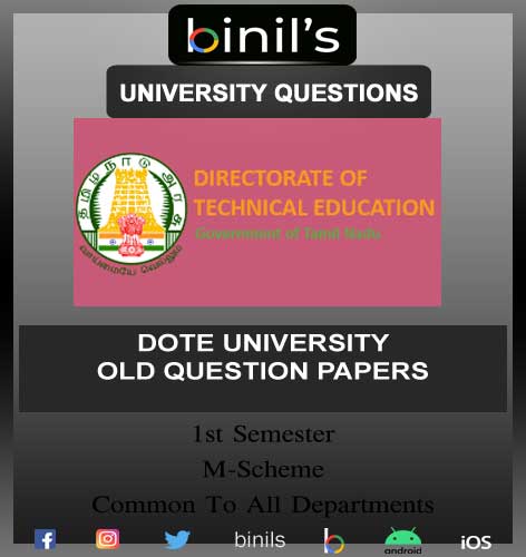 DOTE University 1st semester previous year question papers M-Scheme