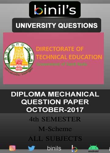 Diploma Mechanical engineering 4th Sem previous question papers