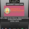 DOTE University Diploma Electrical 3rd sem exam paper pdf for April 2018 M scheme