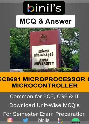 EC8691 Microprocessor and Microcontroller MCQ Questions with Answers