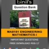 MA8151 Engineering Mathematics-I Question Bank