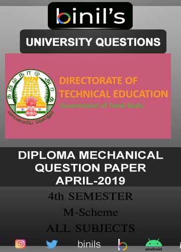 DOTE University Diploma Mechanical Engineering 4th Sem Question