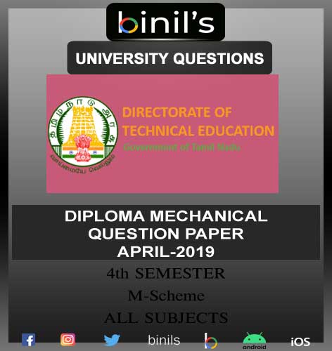 DOTE University Diploma Mechanical Engineering 4th Sem Question