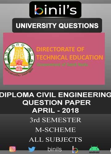 DOTE University Diploma civil engineering question papers pdf for 3rd sem