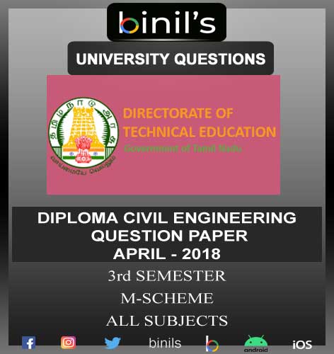 DOTE University Diploma civil engineering question papers pdf for 3rd sem