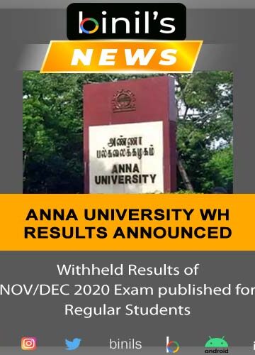 Anna University WH Results Published