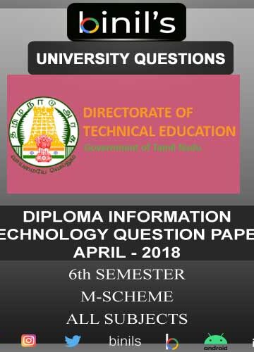 DOTE University Diploma 6th Sem exam papers Information Technology