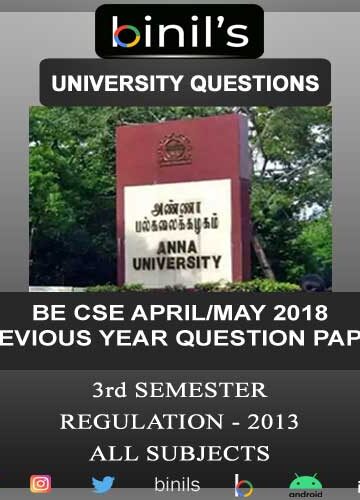 CSE 3rd Sem April May 2018 Question Paper