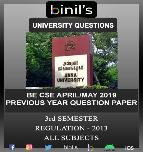 CSE 3rd Sem April/May 2019 Question Papers