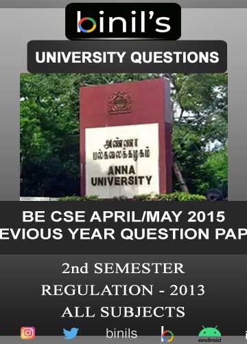 CSE April/May 2015 Question Papers