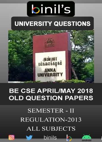 CSE April May 2018 University Questions