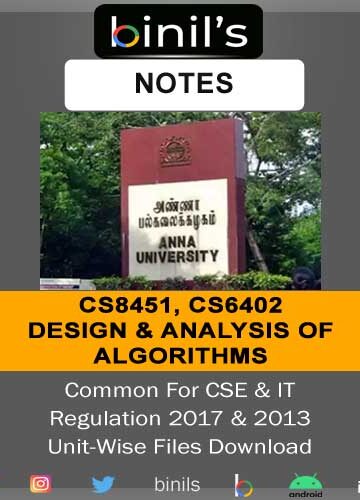 Design & Analysis of Algorithms Notes