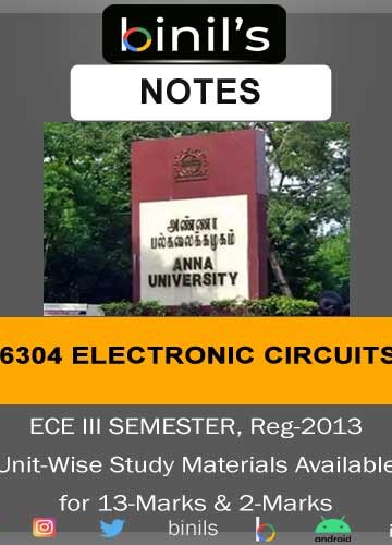 EC6304 Electronic Circuits-I Notes