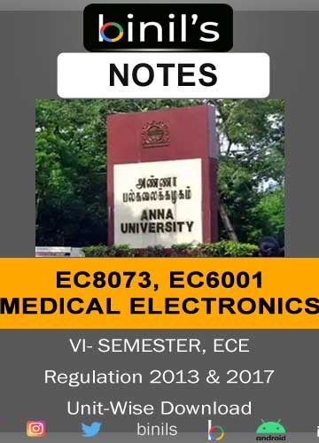 Medical Electronics Reg-17 & 13 Notes