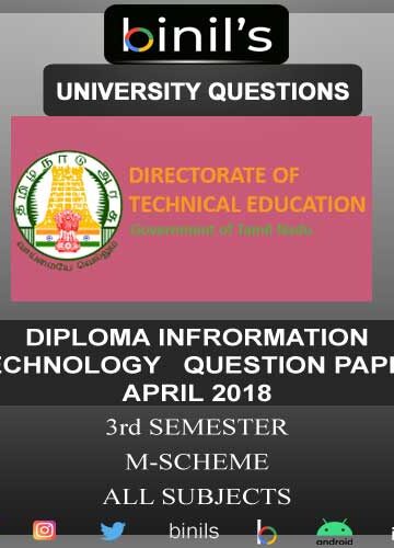 DOTE University Diploma in information technology for 3rd sem April 2018