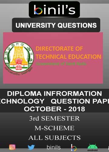 DOTE University Diploma in Information Technology Papers for 3rd sem