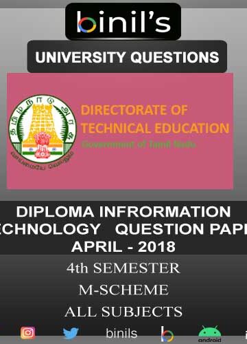 DOTE University Diploma Information Technology Question Paper 2018