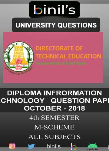 DOTE University Diploma information technology question paper 2018