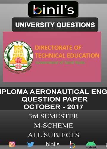 Diploma Aeronautical engineering Question Paper for 3rd sem