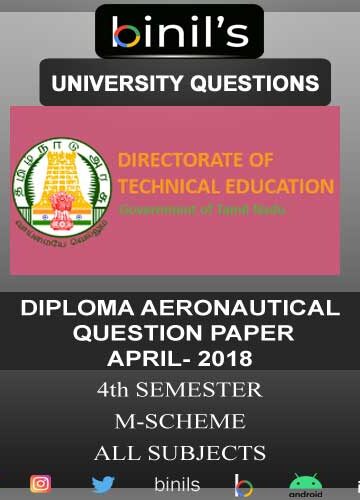 DOTE University Diploma 4th Sem Question Paper for Aeronautical April18