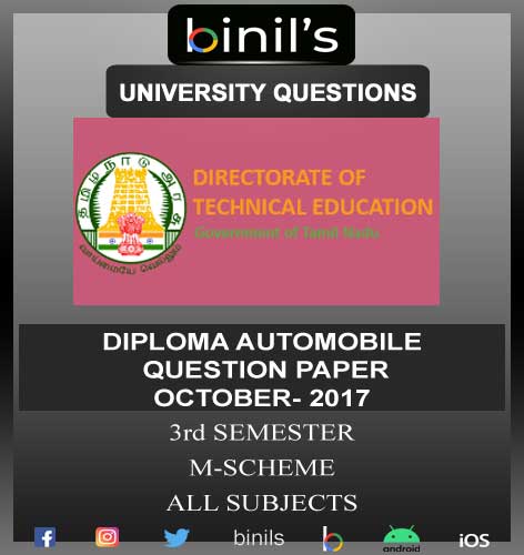 DOTE University Diploma Automobile Engineering Question Paper