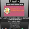 DOTE University Diploma Question Paper for Automobile Engineering