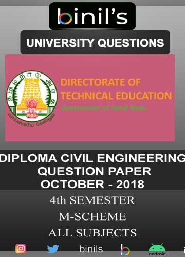 DOTE University Diploma civil engineering old question papers for 4th sem