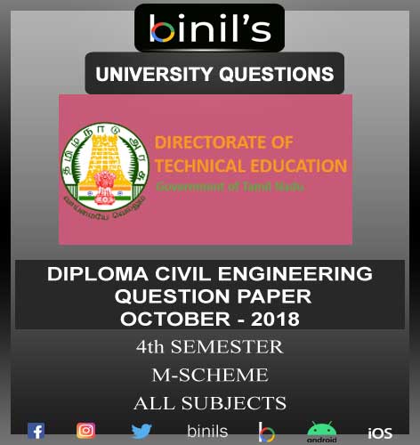 DOTE University Diploma civil engineering old question papers for 4th sem