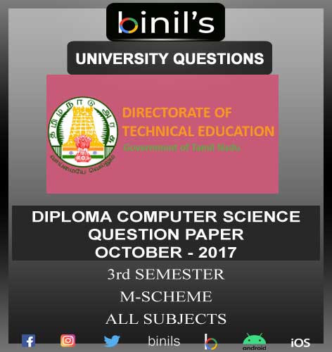 DOTE University Diploma 3rd Sem Question Papers for computer science