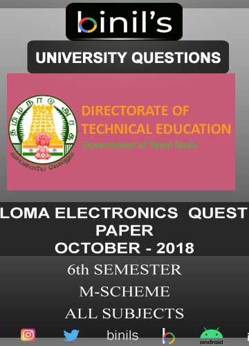 DOTE University Diploma 6th Sem Question Papers for electronics Oct-18