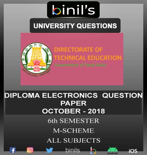 DOTE University Diploma 6th Sem Question Papers for electronics Oct-18