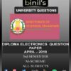 DOTE University Diploma in Electronics Engineering 3rd Sem April 2018 M-Scheme examination question papers are available for download here