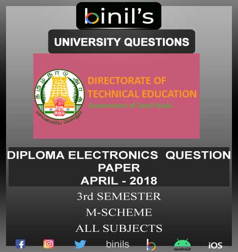 DOTE University Diploma in Electronics Engineering 3rd Sem April 2018 M-Scheme examination question papers are available for download here