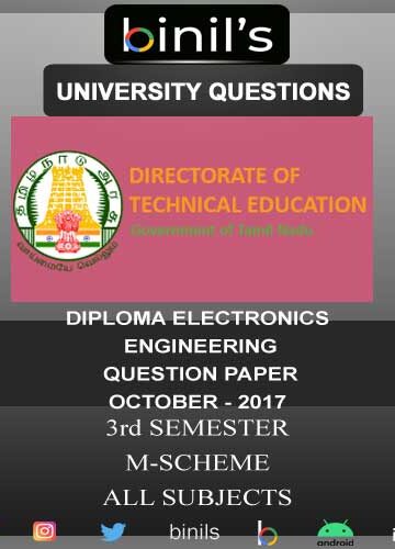 DOTE University Diploma in Electronics Engineering Question Papers Pdf 3rd sem M-Scheme question papers are available for download here