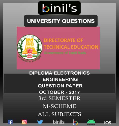 DOTE University Diploma in Electronics Engineering Question Papers Pdf 3rd sem M-Scheme question papers are available for download here