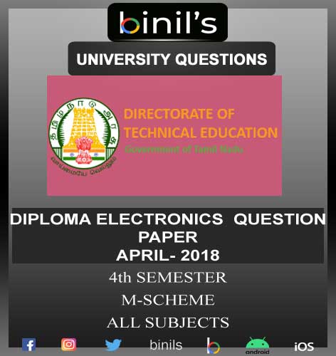 DOTE University Diploma 4th Sem question papers 2018 electronics engineering M-scheme examination question papers are available here