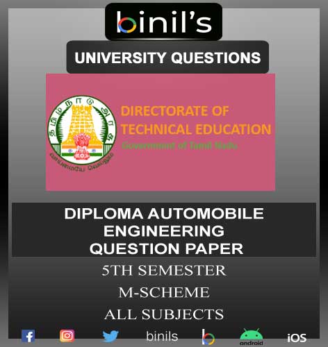 DOTE University Automobile Engineering Diploma question papers 5th sem download here