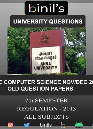 Anna University CSE 7th Sem Question Papers Nov/Dec 2016 Reg 2013